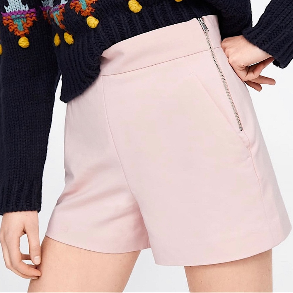 Zara Light Pink High Waist Short - Picture 1 of 6
